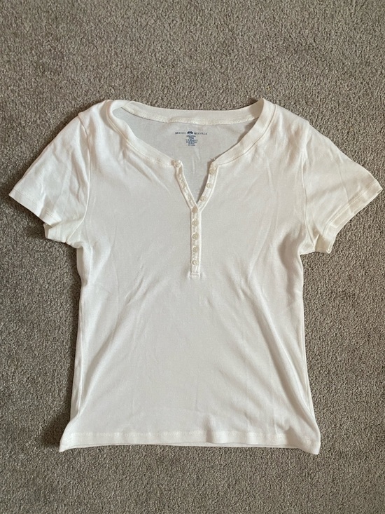 Brandy Melville Tops - Brandy Melville White Short-Sleeve Henley Top